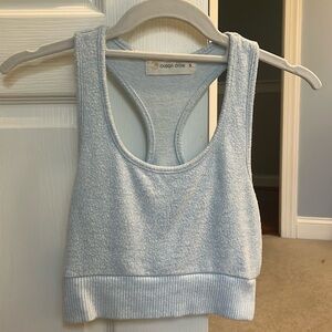 Light bluee soft cropped tank top
